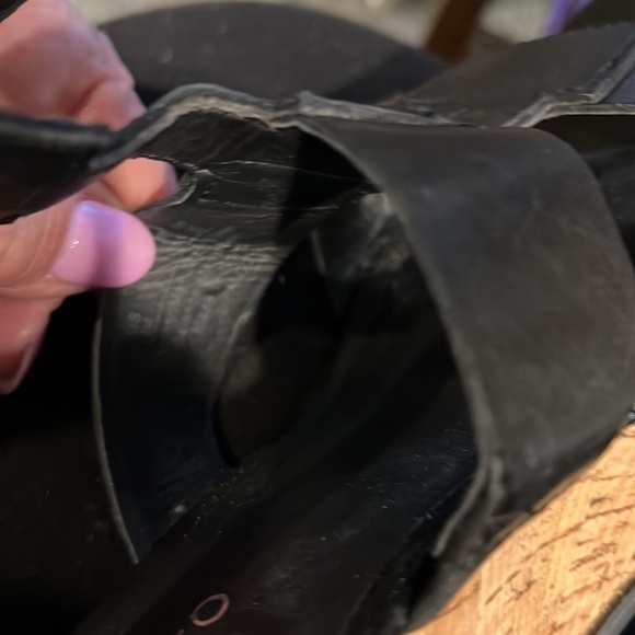 Franco Sarto Black Platform Wedge Cork Sandals Size 8 - Picture 14 of 14